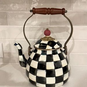 Mackenzie-Childs Courtly Check Enamel Tea Kettle